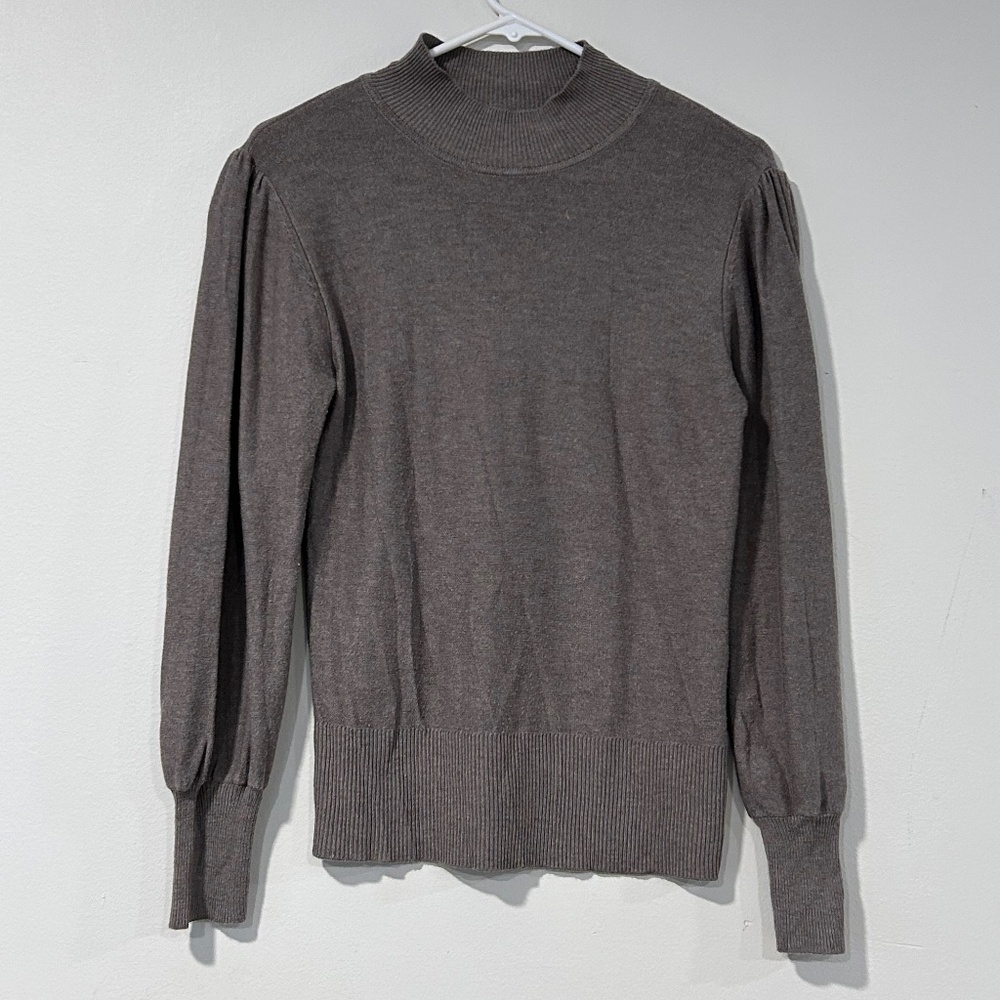 🍒Rachel Zoe Taupe Pleated Sleeve Top